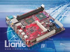 Liantec TBM-1450 Tiny-Bus PCIe IEE1394b FireWire 800 Host Module on Mini-ITX Small Form Factor EmBoard